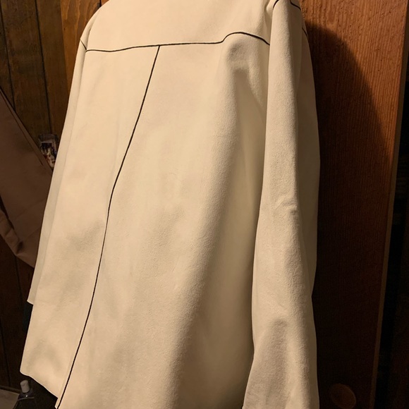 NWOT Alfred Dunner Winter White Snowflake Faux Suede Coat - Picture 10 of 13